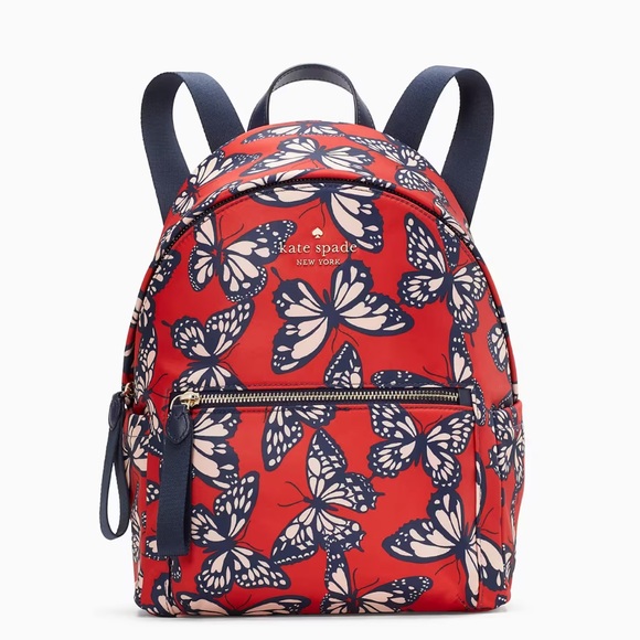 ♠️Kate Spade Chelsea Butterfly Printed Medium Nylon Backpack, Multi NWT - Picture 1 of 6